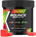 Bounce Pro Creatine Monohydrat Gummier for mænd og kvinder, lav kalorie, 6G Creatin per Serving, Vegan, Anti- Smeltning, Gluten- Free, Non- GMO, 2g Creatin per Gummy (72ct, Cherry Lime)