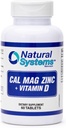 Calcium Magnesium Zinkvitamin D tillæg 60 tabletter af naturlige systemer - Calcium Magnesium Zink og VIT D kosttilskud til stærk immunsystem - Magnesium supplement til immunsystemet