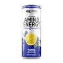 Optimum Nutrition Amino Energy Sparkling Hydration Drink, Elektrolyter, Koffein, Aminosyrer, BCAA, Sukker Free, Blåbær Lemonade, 12 Fl Oz, 1 tæller (Packaging May Vary)