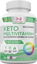 Keto Multivitamin for Women and Men - 35 Potent, Pure Ingredients - Vitamin C, Vitamin D, Vitamin A, Vitamin E and Zinc for Immune Support - Non GMO, Gluten Free, Sugar Free, All Natural - 30 Day