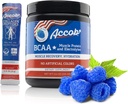 BCAA Powder Blue Raspberry- Pre eller Post Workout, Muscle Recovery Drink med Aminosyrer + Electrolytes, 7,2g BCCA for mænd og kvinder -30 Servering + 10g Collagen Peptider