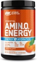 Optimum Nutrition Amino Energy Powder Plus Hydration, med BCAA, Electrolytes, og Koffein, Tangerine Wave, 30 Servering (Packaging May Vary)
