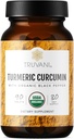 Truvani Organic Turmeric Curcumin Tablets 1,350 mg Each - Natural Joint Support with Black Pepper for Absorption - 90 Tablets