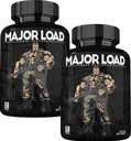 ONL Testosteron supplement til mænd - Major Load Testosteron Booster med Horny Geat Weed & Maca Root - Tongkat Ali energipiller til Stamina & Styrke - Test Booster 60 kapsler (2pk)