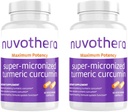 Nuvothera Super- Mikroniseret Gurkemeje Kapsler 2- Måned Supply Rapid Absorption, Hele Root, Non- GMO, Hud, Gut Sundhed & Antioxidanter (120 Kapsler)