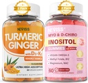 Sugar Free 2Pack Turmeric Ginger Gummies & 2Pack Myo-Inositol & D-Chiro Inositol Gummies