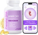 Premom Prenatal DHA Fish Oil: Triglycerid Omega 3 med 470mg DHA, 200mg EPA + 400 IE VIT D3 Supplement - Fertility Support for Women - Globalt Sourced from Wild Caught Fish