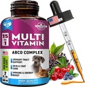Kat & hund Multivitamin Væske med Glucosamin & Cranberry Medicine 124; 15 i 1 Health Supplements for Urinary Tract Nyre, Bstige, Hip & Joint, Skin & Coat Medicine 124; Natural UTI Medicine Made in USA (60 ml)