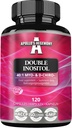 APOLLO 'S HEGEMONY Dobbelt Inositol 120 Veganske kapsler - Myo - Inositol + D - Chiro- inositol i Optimal 40: 1 Ratio - 615 mg per kapsel - 4 måneder Supply - Vitamin B8 Supplement