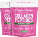 Collagen Peptider Pulver - Hydrolyseret protein (type I & III) - fordøjelsesenzymer - Keto Collagen Pulver til kvinder & mænd - Hår, hud, Joints & workout Inddrivelse Støtte - Græs Fed, Non- GMO - Two- pack