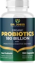 Organic Probiotics 180 Millioner CFU - 40 Strops Vegan Probiotics + Prebiotics + fordøjelsesenzymer - Gut & immunforsvar - 100% Pure, maksimal potens & Hylde Stabil - Lavet i USA