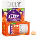 OLLY Immunity Sleep Fast Dissolves, 3 mg Melatonin, C-vitamin, Citrus Flavor, 30 dages forsyning - 30 tæller