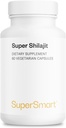 Supersmart - Super Shilajit 500mg per Day (High Potency) - PrimaVie Shilajit Supplement - Himalayan, Purified & Organic Shilajit | Non-GMO & Gluten Free - 60 Vegetarian Capsules