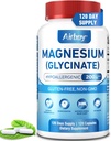 Airboy Magnesium Glycinat 200 mg, Best Magnesium Glycinat til søvn, 120 Veganske små kapsler, Høj Absorption Support Afslapning, Søvn og rolig Mood, Non- GMO og No Gluten
