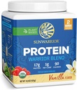 Organic Plant Based Protein Powder 124; Vegan Organic Protein Powder Vanilla Flavored with BCAA Aminoacids & Hemp Seed Pea Blend Budd124; Non- GMO Soy Dairy Filler & Gluten Free (Vanilla, 17 Servere)