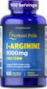 Puritans Pride L- arginin 1000 Mg kapsler, 100 Count, White, (4332490165)