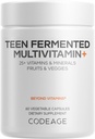 Kodeage Teen Multivitamin Supplement - Daglige vitaminer og mineraler til Teen drenge og piger - Økologisk hel fødevare formel med Omega-3 og Vitamin A til K - 60 kapsler