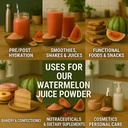 Indus Farms Superfoods All Natural Watermelon Juice Powder – Instant Drink Mix & Hydration Recipes – Natural Electrolytes, Plant-Based Superfood – Vegan, Non-GMO, Gluten-Free –Smoothies, Skincare 2 LB