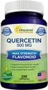 aSquared Nutrition Quercetin 500mg Supplement - 200 Capsules - Quercetin Dihydrate to Support Cardiovascular Health - Max Strength Powder Complex Pills to Help Improve Immune Response