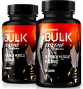 (2 Pack) Bulk Extreme Superior Muscle Building Advanced Formel, Bulk Extreme for Lean Muscle Mass for Mænd, Alle naturlige muskel Builder, Mandlige piller for fysisk ydeevne, Anmeldelser (120 kapsler)