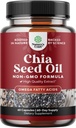 Chia Seed Oil supplement til vægttab og energi naturlige superfood Protein Metabolisme Booster for mænd og kvinder - Tryptophan Antioxidant Vitaminer Omega 3 Fedtsyrer 60 Servering pr Container