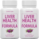 (2 Pack) Lever sundhed Formel, Cleanse, Detox, Flush, Reparation Fede Lever Support, med Artiskoke, Mælk Tistle, Mælkebøtte, Beet, Berberine, Pure Natural Superstar Research, Vegan Kapsler Supplement