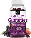 Calcium Magnesium Zinkgummier med høj absorption Magnesium, Kalium, D3 - for ben, Muskler, Immun & Sleep Support, Vegan