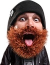 Beard Head Bushy Biker Beard Beanie - Funny Knit Hat and Fake Beard Coffee Black