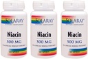 Niacin 500mg Solaray 100 VegCaps (3 Pack)