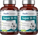 Super B-15 100 Vcaps 2 Pack - Niacin Calcium Choline Inositol DMG TMG - Supports Healthy Oxygen Energy Levels