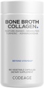 Kodeage Organic Bone Broth Collagen Peptider Kapsler Supplement, Bone Broth Græs Fed Beef, Free- Range Kylling, Gurkemeje & Ashwagandha - Kollagen Type I, II, III - Non-GMO - 180 Kapsler