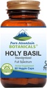 Pure Mountain Botanicals Holy Basil Kapsler - Kosher Vegan Caps med 450mg Økologisk Holy Basil Tulsi & Holy Basil Extract fra Indien