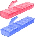 AUVON 2 Pack Weekly Pill Organizer, Dual- Color Large Pill Case sæt til multiple Pill Tracking, Pill Box 7 Dag for rejser, Pill Container til hjemmet brug for at holde vitaminer, kosttilskud, Medicin