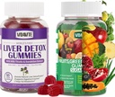 Bundle af lever rense Detox & reparation Gummies + frugter, grøn og Veggie Gummies (30-dages levering)