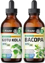 BIO KRAUTER Gotu Kola Tincture 4 Fl. Oz. & Bacopa Tincture 4 Fl. Oz.