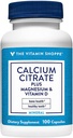 Calcium Citrat + Magnesium & D-vitamin, Multi- Mineral Bone Health Supplement, D-vitamin Aids Absorption, Calcium 999mg, Magnesium 567mg, D-vitamin 612IE per daglig dosis (100 kapsler) af Vitamin Shoppe
