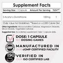S-Acetyl L-Glutathione Capsules | 100mg | 180 Count | High Bioavailabliity Glutathione | Nootropics Depot