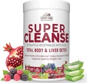 Country Farms Super Cleanse, Super Juice Cleanse, Understøtter sundt fordøjelsessystem, 34 Frugter og grøntsager med Aloe, fremmer naturlig afgiftning, Drik pulver, 14 Servere, 9.88 Ounce