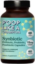 Poop Like a Champion Gut Power Synbiotic (Prebiotic, Probiotic, Postbiotic) - 60 Kapsler, Vegan, Non- GMO fordøjelsessygdomme supplement, 6,5 milliarder CFU