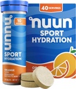 Nuun Sport: Electrolyte Drink Tablets, Orange, 10 Greve (pakke med 4)