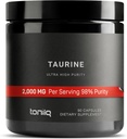 Toniiq 2000mg Taurine Supplement - High Purity Taurine Powder Capsules, 98%+ Pure, Third-Party Lab Tested - Potent, Non-GMO, Gluten-Free, Effective Formula 45 Optimal Servings Per Bottle