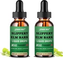 (2 Pack) Slippery Elm Bark Liquid Drops, Pure Organic Slippery Elm Extract 1000mg for fordøjelig Gut Health, Liquid Slippery Elm Tincture Herbal Supplement, Vegan, Alkohol fri, Non- GMO, Gluten fri