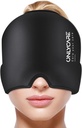 ONLYCARE Migræne Relief Cap, Lindrende Migræne Mask, Opgraderet Odorless Gel Ice Head Wrap, Hot and Cold Therapy, FSA-HSA Egnede Hovedpine Ice Pack til Spænding og Stress (sort)