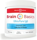 Brain Basics Ultra Pure IgG Supplement - Dairy- Free Supplement IgG - Immunolin pulver, Blended Vitamin & Mineral Kosttilskud, 150g, 60 Servere