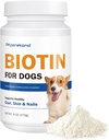 Biotin til hunde, Understøtter Shiny Coat og Sund Hud, Styrker Hundennegle, Biotin pulver supplement til hund Shedding, Tør Hud Relief til hunde, 6 oz