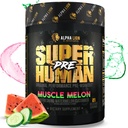 LION Superhuman Pre Workout Powder, Beta Alanine, L- Taurine & Tri- Source Coffein for Sustained Energy & Focus, Nitro- oxide & Citrulline for Pump (21 Servere, Muscle Melon)