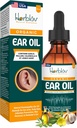 Organic Ear Oil for Ear Infektioner - Natural Eardrops for Infektion Prevention, Swimmers Ear & Wax Removal - Børn, Voksne, Baby, Hunde Earache Remedy - med Mullein, Hvidløg, Calendula, Made in USA