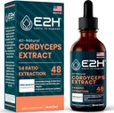 Cordyceps Mushroom Supplement - Hurtigere absorption end Cordyceps Mushroom Kapsler eller Pulver - Vores Cordyceps Extract fremmer Energy & Stamina Support - Mushroom Extract - 2 Fl Oz af E2H