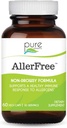 AllerFree Natural Allergy Support Support by Pure Essence Labs - Non Drowsy Pills for Sinus og Nasal Health Seasonal Allergier med enzymer og urter - 60 kapsler