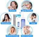 300 ML Nasal Rinse Neti Pot Sinus Rinse Flaske Rødme Nasal Vaske Flaske Næse Renere Komfortabel for voksne & Kid Effektiv tryk Irrigatio med 20 Nasal Vaske Salt Pakker BPA Gratis